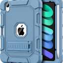 Azzsy Case for iPad mini 7 A17 Pro 2024 / iPad mini 6 2021 8.3 Inch, Heavy Duty Shockproof Rugged Protective Case for iPad mini 7th/ 6th Generation 8.3", Light Blue