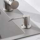 Sink Soap Dispenser Brushed Nickel, Soap Dispenser for Kitchen Sink Stainless Steel Refill from The Top Built in Sink Soap Dispensers with 13 OZ Soap Bottle