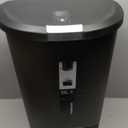 simplehuman 50 Liter / 13 Gallon Semi-Round Kitchen Step Trash Can with Secure Slide Lock, Black Plastic