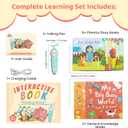 QuTZ Talking Pen Book Set, Learn to Read Sound Books, Learning Toys with 8 Tap to Read Books, 600+ Words & Fun Facts, 6 Phonics Story Books, 700+ Games, Educational Toy for Kids 3+ (Cardboard Version)