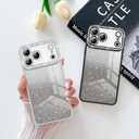 Newseego for iPhone 17 Pro Max Case, Luxury Glitter Sparkly Rhinestone Plating Clear Case with Bling Camera Lens Protector for Women Girls Soft TPU Bumper Shockproof Cover for iPhone 17 Pro Max-Silver