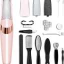 Callus Remover for Feet，Electric Foot Callus Remover with 2 Rollers 2 Speed,16 in1 Rechargeable Foot File Pedicure Kits for Dead Hard Cracked Dry Skin