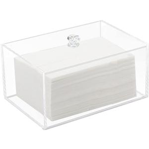 Weiai Acrylic Dryer Sheet Holder, Clear Dryer Sheets Box Container for Laundry Dispenser Storage (1 TIER)