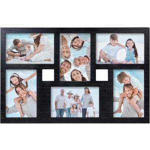 4x6 Collage Picture Frame Family Photos Display - 6 Openings Collage Picture Frame for Wall and Tabletop Display Black Picture Frames Set Ideal for Home Decorating Family Gifts