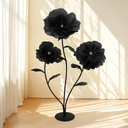 Giant Flowers for Easter Decoration with Stand 5.58FT Blue Large Fake Flowers Big Faux Silk Floral for Outdoor Party Baby Shower Birthday Photography Props Mall Display, Black