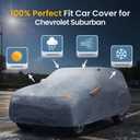 Large SUV Car Cover for Chevy Suburban (1973-2026) 100% Waterproof All Weather, Heavy Duty Outdoor Full Exterior Covers Rain Sun Wind UV Hail Protection.