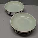 Set of 6 Dinner Plates 8 Inch, Green Porcelain Plates, Microwave Oven Dishwasher Safe Scratch Resistant