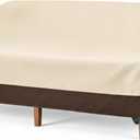 Vailge Heavy Duty Patio Sofa Cover, 100% Waterproof 3-Seater Outdoor Sofa Cover,Lawn Patio Furniture Covers with Air Vent and Handle,Beige&Brown