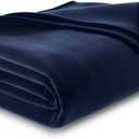 Vellux 1B07054 Original Insulating Core Hotel Style Solid blanket Machine Washable Soft Cozy Warm Thermal Durable Pet Friendly All Seasons Layering Bed Sofa Blankets Navy Blue, Twin, Blue