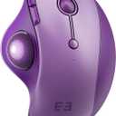 seenda Wireless Trackball Mouse, Bluetooth - Ergonomic Rollerball Mouse Rechargeable, 3 Device Connection Optical Mice Adjustable DPI Thumb Control Mice Compatible for Mac/Android/Windows - Purple