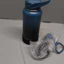 32oz Insulated Water Bottle with Straw, Stainless Steel Metal Vacuum Water Flask, Large Thermal Water bottle with Leakproof 3 Lids for Travel, Camping, Gym Sports Indigo Black