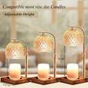 Mocalido Candle Warmer Lamp with Timer, Dimmable Electric Candle Warmer Adjustable Height, Top Candle Melter Warming Lamp for Scented Jar Candles, Amber