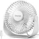 Gaiatop USB Desk Fan, 3 Speeds Strong Airflow, 5.5 Inch Portable 90 Rotate Quiet Cooling, Small Personal Table Fans for Bedroom Home Office Travel White