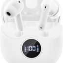 Adaptive Hybrid Active Noise Canceling 2026 Wireless Earbuds, 6 Mics ENC Clear Call Ear Buds, Hi-Res Audio Deep Bass Bluetooth 5.4 Headphones, 40H Playtime, LED, for Sports Running Gym Workout, White