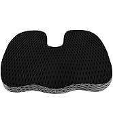 Chair Seat Pillow for Your Desk at Work, Home Office, in The Car and for Gaming - Orthopedic, Ergonomic Memory Foam Coccyx Cushion with Non-Slip Bottom (Gray)