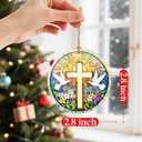6 x Cross Christmas Ornaments: Christmas Tree Decorations, Easter Faith Home Decor, Stocking Stuffers, Gift Ideas, Xmas Gift, Christian Gifts & Cross Gifts for Religious