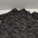 Shenhe Women's Cold Shoulder Fringe Blouse Mock Neck Long Sleeve Shirts Party See Through Tops, Black, Size Large