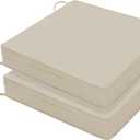 Favoyard Patio Chair Cushions 19 x 19 x 3 Inch Waterproof Outdoor Seat Cushions for Patio Furniture 3-Year Color Fastness Garden Sofa Couch Chair Pads with Handle & Adjustable Straps Set of 2, Beige