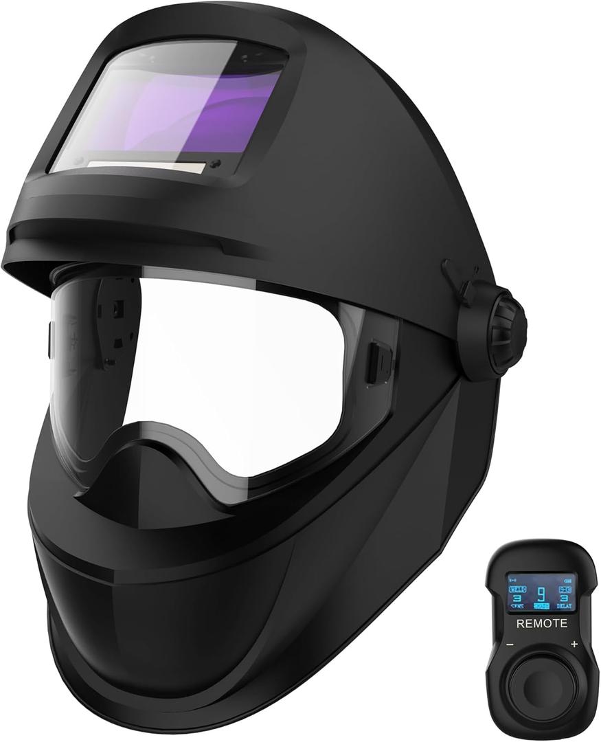SparX Flip-up Auto Darkening Welding Helmet with Bluetooth Remote Control, Welding Mask 1/1/1/1 True Color 4 Arc Sensor Welder Mask