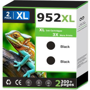 952XL Black Ink Cartridges Compatible for HP 952 XL Ink Replacements for HP 952 Balck Ink 952xl Work with OfficeJet Pro 7740 8710 8715 8720 8702 8715 8725 8730 8732M 8736 8743 Printer(2 Pack Black)