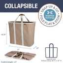 CleverMade Collapsible Laundry Caddy Brown (LUXE) - Pack of 2 64L / 17 Gal - Foldable Storage Organization Container Clothes Room Storage Solution