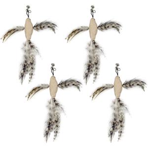 TTcat Cat Feather Toys, 4 Pcs Simulation Flying Birds Refills, Cat Toys Replacement Feathers for Cat Kitten Wand