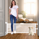14" H Dog Gate - Puppy and Small Dog Gates, Retractable, Mesh, Expands Up to 59 Inches, Indoor/Outdoor, perfect for Doorways & Stairs