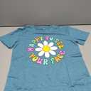 Happy to See Your Face Shirt: Women Funny Teacher T-Shirt First Day of School Shirts Groovy Back to School Tee Top(Cyan, Small)