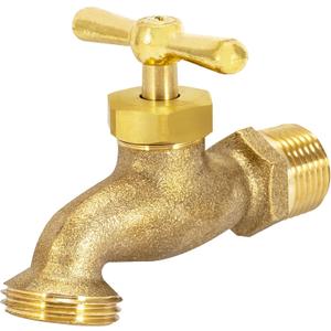 EZ-FLO Irrigation Hose Bibb, 1/2 Inch MIP Connection, 1/2 Inch MHT Connection, Brass Plumbing Fitting, 20183