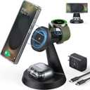 Magnetic Wireless Charger for Samsung, 3 in 1 Charging Station Compatible with MagSafe Samsung Charger for Galaxy S26 Ultra S25 Z Fold7/Flip7, Watch Charger Stand for Galaxy Watch Ultra 8 7, for Buds (BLACK)