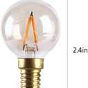 E14 Vintage Edison LED Light Bulbs 1W Non-Dimmable, European Base Warm White 2200K G40 150 Lumen CRI>90+Filament Mini Globe Bulb for Decorative Lamp, Amber Glow, 120V (6 Pack)