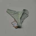 Women's Ribbed Tie Reversible Bikini Bottom Adjustable Hipster Full & High Cut Swimsuit, XS, Cyan-m