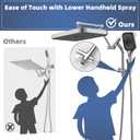 14" High Pressure Rain/Rainfall Shower Heads With Handheld Spray Combo (3+1 Settings & Built-in Power Wash Mode), Double/Dual Shower Head With Handheld - Height/Angle Adjustable(Polished Chrome)