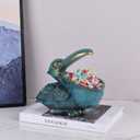 Pelican Key Holder Statues,Fun Animal Hippo Candy Dish,Candy Dish for Office Desk Unique,Modern Key Holder for Pelican Figurine,Suitability Desk candy bowl and Entry Table Decor Items((Green