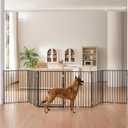 Freestanding Dog Gate with Door for Indoor & Outdoor, 36'' Tall