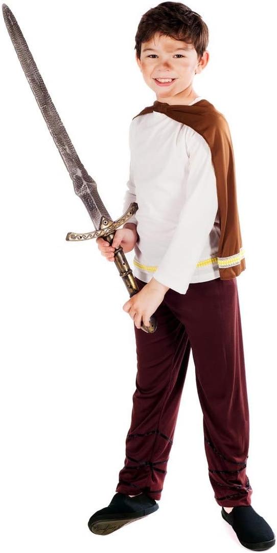 fun shack Boys Viking Costume for Kids, Child Viking Outfit for Boys and Girls, Kids Viking Dress Up Costumes (X-Large, Brown)