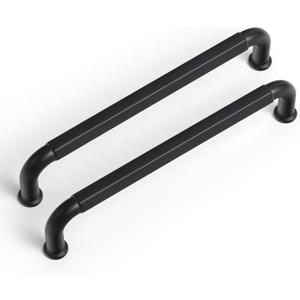 Goo-Ki 6 Pack 5 Inch 128mm Hole Center Cabinet Pulls Matte Black Zinc Alloy Kitchen Drawer Pulls Drawer Handles 5.5 Inch Length 2201-B-128