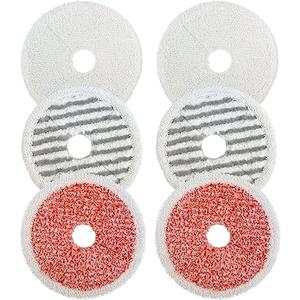 F Flammi 6 Count Mop Replacement Pad Compatible with Bissell SpinWave + Vac Spin Mop (6pack for Spinwave + Vac (Deep Clean))