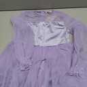 Girls Party Dresses Purple Mesh Dots Contrast Long Sleeve Velvet Special Occasion Tulle Dress, Size 6-7Y