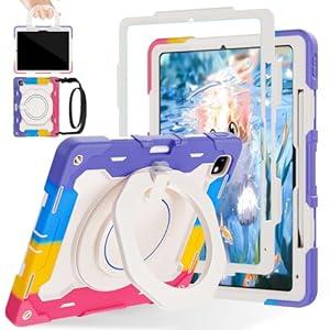 ROISKIN for iPad Pro 13 inch Case (M5 2025 / M4 2024) -with HD Screen Protector, 360 Rotating Kickstand/Handle, Shoulder Strap, Pen Holder, Heavy Duty Military Grade - Kids Friendly
