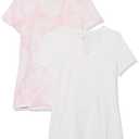 Amazon Essentials womens Regular-Fit Short-Sleeve Scoop Neck T-Shirt, XS,Pink Tie Dye/White
