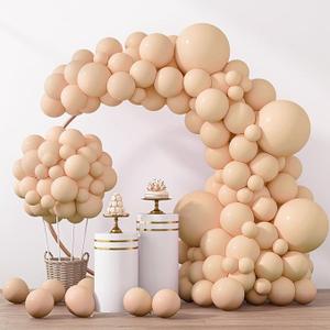 RUBFAC 129pcs Ivory white Balloons Different Sizes 18 12 10 5 Inch Latex Balloon Garland Arch for Party Decoration Birthday Gender Reveal Wedding Anniversary Baby Shower Party Supplies