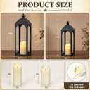 25"&19" Large Decorative Lanterns Outdoor Indoor, Set of 2, Black