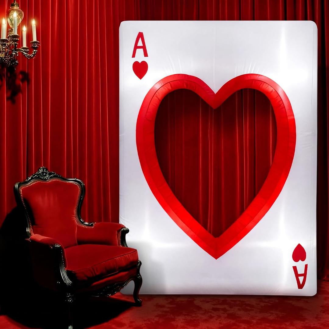 Sotiff 6.56 ft LED Inflatable Casino Party Decoration Giant Las Vegas Party Prop for Birthday Wonderland Events Outdoor Garden and Lawn Decoration(A)