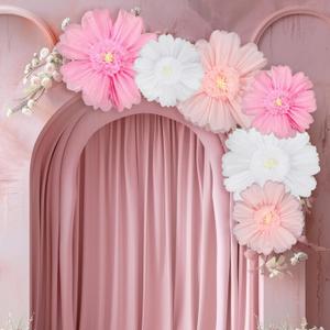 Giegxin 6 Pcs 31.5", 24" Pink, White Giant Paper Flower Large Tissue Paper Flower for Wall Big Pink Pom Pom Floral Decorations for Wedding Bridal Shower Baby Shower Tea Party Birthday Nursery Decor