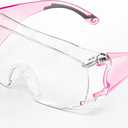 Koziface Safety Glasses for Men and Women White Blue Pink Over Eye Glasses Prescription Anti Fog Clear Lens Side Shields C31