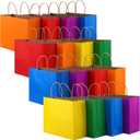 MIMIND 60 Pieces Large Kraft Gift Bags with Handles 12.6 x 9.8 x 4.3 Inch Colorful Paper Bags Large Goodie Bag for Grocery Birthday Holidays Party Favor DIY Craft (6 Rainbow Colors)