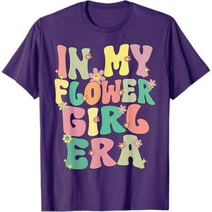 Funny Cute In My Flower Girl Era Retro Groovy Flower T-Shirt. L