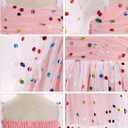 IMEKIS Toddler Girl Birthday Dress Floral Confetti Tulle Formal Wedding Party Long Sleeve Dress Cake Smash Photo Shoot (18-24 Months)