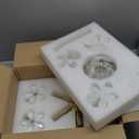 WUZUPS Crystal Chandelier Flushmount Ceiling Light Modern Lighting Fixture for Bedroom Hallway Bar Kitchen Bathroom, H 8.9" x W 17.7", Gold, E12 Base